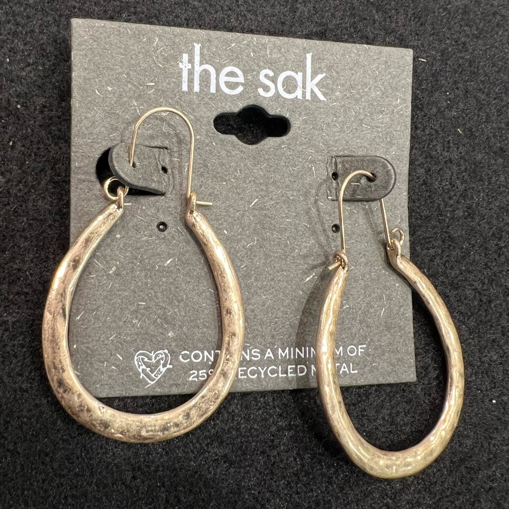 The Sak Textured Gold Teardrop Earrings